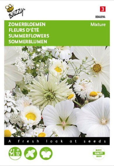 Zadenmix zomerbloemen wit 1 m2 HT